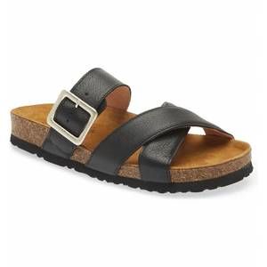 NEW YALEET women's chicago sandals in soft black leather